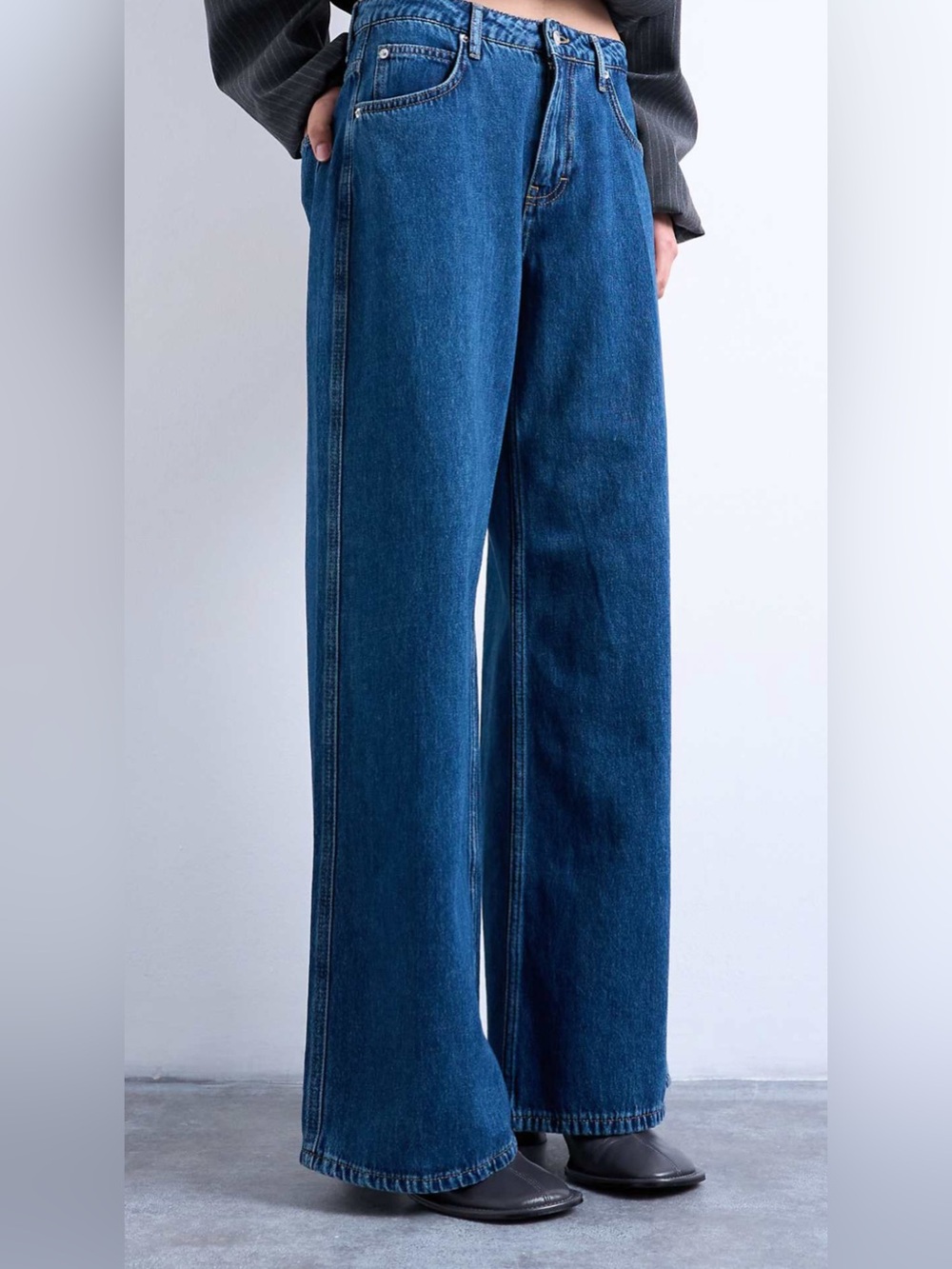 Topshop Rich Blue Wide-Leg Jeans